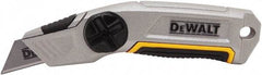 DeWALT - Fixed Utility Knife - 2-1/2" Bi-Metal Blade, Yellow & Silver Metal Handle, 1 Blade Included - Eagle Tool & Supply