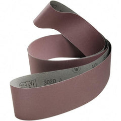 3M - 2" Wide x 132" OAL, 120 Grit, Aluminum Oxide Abrasive Belt - Aluminum Oxide, Coated, Cloth Backing, Series 302D - Eagle Tool & Supply