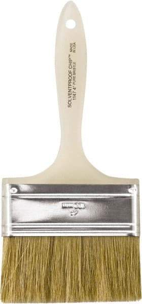 Wooster Brush - 4" Flat Hog Chip Brush - 1-15/16" Bristle Length, 5-5/8" Plastic Beavertail Handle - Eagle Tool & Supply