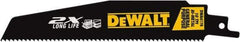 DeWALT - 6" Long x 1" Thick, High Speed Steel Reciprocating Saw Blade - Straight Profile, 10 TPI, Toothed Edge, Universal Shank - Eagle Tool & Supply