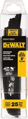 DeWALT - 6" Long x 1" Thick, High Speed Steel Reciprocating Saw Blade - Straight Profile, 10 TPI, Toothed Edge, Universal Shank - Eagle Tool & Supply