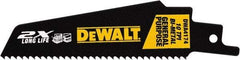 DeWALT - 4" Long x 1" Thick, High Speed Steel Reciprocating Saw Blade - Straight Profile, 10 TPI, Toothed Edge, Universal Shank - Eagle Tool & Supply