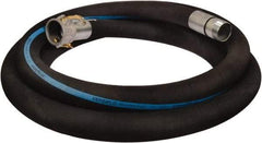 Alliance Hose & Rubber - 4" ID x 4.45 OD, 150 Working psi, Black Synthetic Rubber Water & Discharge Hose - Female Camlock x Male Nipple Ends, 20' Long, -25 to 200°F - Eagle Tool & Supply