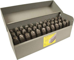 C.H. Hanson - 36 Piece, 1/4" Character Steel Stamp Set - Letters & Figures, Low Stress Round Face Full - Eagle Tool & Supply