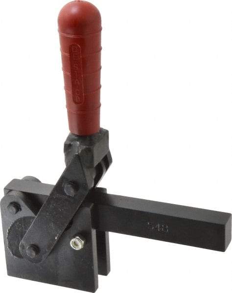 De-Sta-Co - 2,500 Lb Holding Capacity, Vertical Handle, Manual Hold Down Toggle Clamp - 129° Handle Movement, 199° Bar Opening, Solid Bar, Straight Base, Electro-Plated Zinc, Carbon Steel - Eagle Tool & Supply