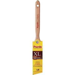Purdy - 1-1/2" Angled Synthetic Trim Brush - 2-7/16" Bristle Length, 2-7/16" Wood Fluted Handle - Eagle Tool & Supply