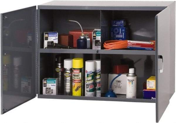 Durham - 1 Shelf Wall Storage Cabinet - Steel, 33-3/4" Wide x 12-7/8" Deep x 23-7/8" High, Gray - Eagle Tool & Supply