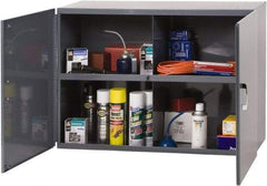 Durham - 1 Shelf Wall Storage Cabinet - Steel, 33-3/4" Wide x 12-7/8" Deep x 23-7/8" High, Gray - Eagle Tool & Supply
