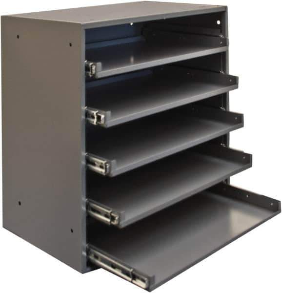 Durham - 5 Drawer, Small Parts Heavy Duty Bearing Slide Rack Cabinet - 12-1/2" Deep x 20-1/2" Wide x 21" High - Eagle Tool & Supply
