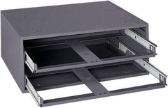 Durham - 2 Drawer, Small Parts Slide Rack Cabinet - 11-3/4" Deep x 15-1/4" Wide x 6-1/4" High - Eagle Tool & Supply