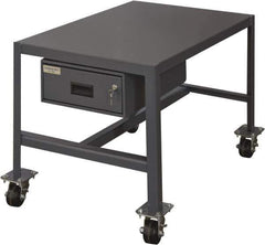 Durham - Machine Work Table with Drawer - Steel, Gray, 48" Long x 24" Deep x 36" High - Eagle Tool & Supply