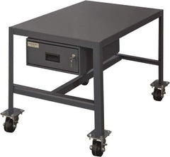 Durham - Machine Work Table with Drawer - Steel, Gray, 36" Long x 24" Deep x 42" High - Eagle Tool & Supply