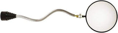 Mag-Mate - 14-1/2" OAL, Round Glass Inspection Mirror - 3-7/8" Diam, 10-1/2" Handle, 4-1/4" Collapsed Length, Flexible - Eagle Tool & Supply