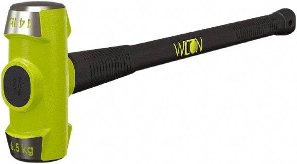 Wilton - 14 Lb Head, 36" Long Sledge Hammer - Steel Head, Steel Handle with Grip - Eagle Tool & Supply