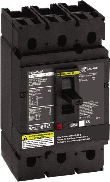 Square D - 600 VAC, 250 Amp, Automatic Molded Case Switch - 3 Pole, 100 at 480 VAC, 125 at 240 VAC, 50 at 600 VAC kA Interrupting Rating x 4.12 Inch Wide x 5 Inch Deep x 7.52 Inch High - Eagle Tool & Supply