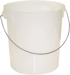 Rubbermaid - Round, White Polyethylene Food Storage Container - 14" High x 13.1" Wide - Eagle Tool & Supply