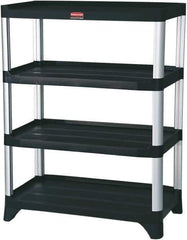 Rubbermaid - 46" High x 20" Wide x 35" Deep, 4 Shelf Structural Plastic Open Shelving - Black, 800 Lb Capacity - Eagle Tool & Supply