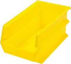 Triton - 14-3/4" Deep, Yellow Polypropylene Hopper Stacking Bin - 7" High x 8-1/4" Wide x 14-3/4" Long - Eagle Tool & Supply