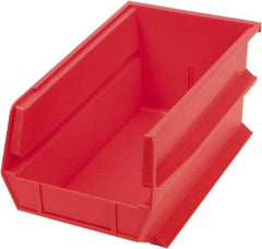 Triton - 14-3/4" Deep, Red Polypropylene Hopper Stacking Bin - 7" High x 8-1/4" Wide x 14-3/4" Long - Eagle Tool & Supply