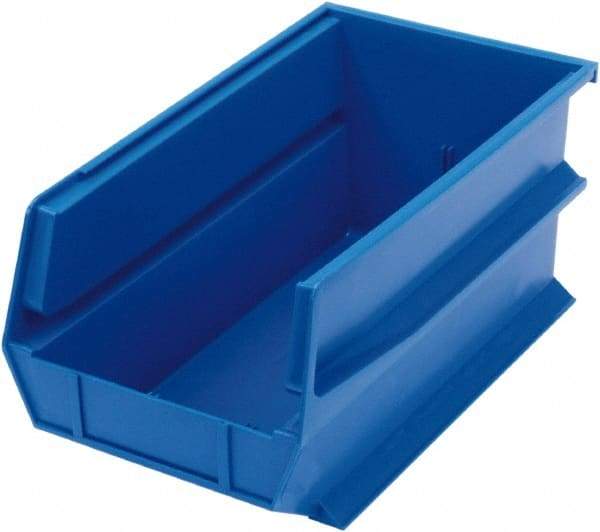 Triton - 14-3/4" Deep, Blue Polypropylene Hopper Stacking Bin - 7" High x 8-1/4" Wide x 14-3/4" Long - Eagle Tool & Supply