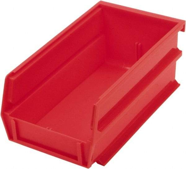 Triton - 7-3/8" Deep, Red Polypropylene Hopper Stacking Bin - 3" High x 4-1/8" Wide x 7-3/8" Long - Eagle Tool & Supply