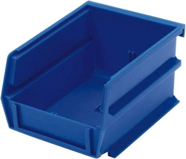 Triton - 5-3/8" Deep, Blue Polypropylene Hopper Stacking Bin - 3" High x 4-1/8" Wide x 5-3/8" Long - Eagle Tool & Supply