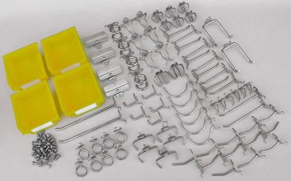 Triton - 83 Piece, Pegboard Hook Set - Zinc Alloy & Steel - Eagle Tool & Supply