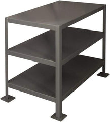 Durham - 36 Wide x 24" Deep x 30" High, Steel Machine Work Table - Flat Top, Rounded Edge, Fixed Legs, Gray - Eagle Tool & Supply