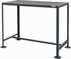 Durham - 48 Wide x 24" Deep x 36" High, Steel Machine Work Table - Flat Top, Rounded Edge, Fixed Legs, Gray - Eagle Tool & Supply