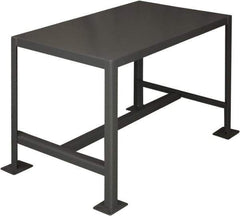 Durham - 36 Wide x 24" Deep x 24" High, Steel Machine Work Table - Flat Top, Rounded Edge, Fixed Legs, Gray - Eagle Tool & Supply