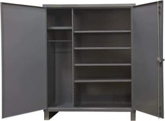 Durham - 5 Shelf Combination Storage Cabinet - Steel, 60" Wide x 24" Deep x 78" High, Gray - Eagle Tool & Supply