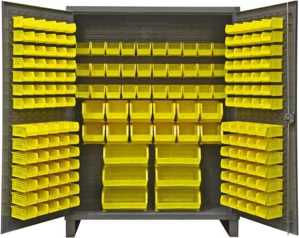 Durham - 198 Bin Storage Cabinet - Steel, 60" Wide x 24" Deep x 78" High, Gray - Eagle Tool & Supply