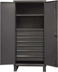 Durham - 2 Shelf Locking Storage Cabinet - Steel, 36" Wide x 24" Deep x 78" High, Gray - Eagle Tool & Supply