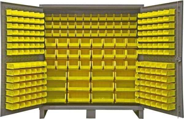 Durham - 240 Bin Storage Cabinet - Steel, 72" Wide x 24" Deep x 78" High, Gray - Eagle Tool & Supply
