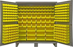 Durham - 240 Bin Storage Cabinet - Steel, 72" Wide x 24" Deep x 78" High, Gray - Eagle Tool & Supply