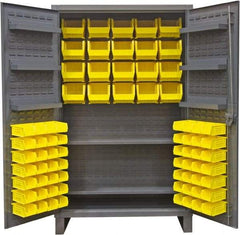 Durham - 2 Shelf 84 Bin Storage Cabinet - Steel, 48" Wide x 24" Deep x 78" High, Gray - Eagle Tool & Supply