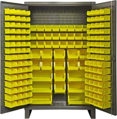 Durham - 162 Bin Storage Cabinet - Steel, 48" Wide x 24" Deep x 78" High, Gray - Eagle Tool & Supply