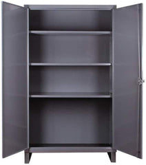 Durham - 3 Shelf Locking Storage Cabinet - Steel, 36" Wide x 24" Deep x 66" High, Gray - Eagle Tool & Supply