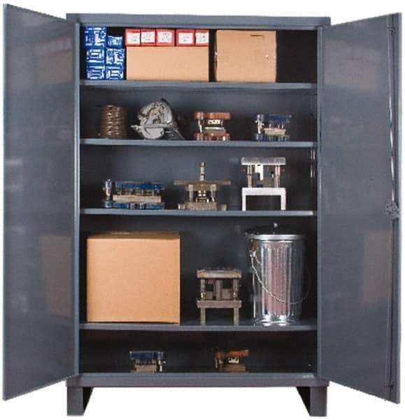 Durham - 4 Shelf Locking Storage Cabinet - Steel, 36" Wide x 20" Deep x 78" High, Gray - Eagle Tool & Supply