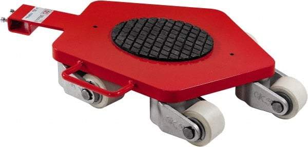 GKS - 13,200 Lb Capacity Steel Machine Dolly - 29.9" Long x 22.1" Wide x 4.6" High, 3.3" Wheels - Eagle Tool & Supply