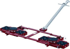 GKS - 26,400 Lb Capacity Steel Machine Dolly - 21.3" Long x 61.4" Wide x 4.3" High, 3.3" Wheels - Eagle Tool & Supply