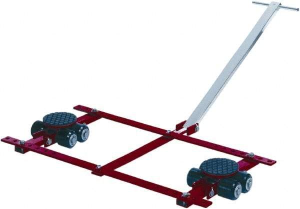 GKS - 13,200 Lb Capacity Steel Machine Dolly - 21.3" Long x 53.9" Wide x 4.3" High, 3.3" Wheels - Eagle Tool & Supply