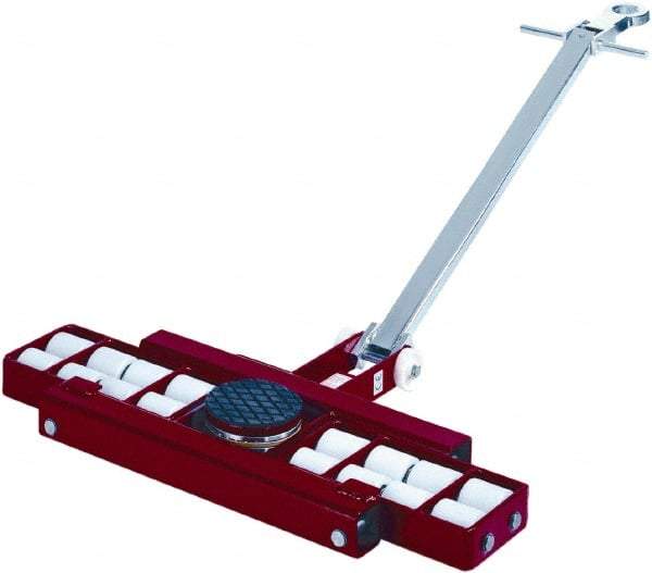 GKS - 39,600 Lb Capacity Steel Machine Dolly - 40.6" Long x 24.4" Wide x 4.3" High, 3.3" Wheels - Eagle Tool & Supply