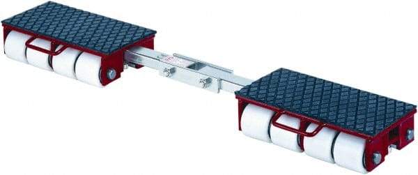 GKS - 39,600 Lb Capacity Steel Machine Dolly - 8.7" Long x 56.3" Wide x 4.3" High, 3.3" Wheels - Eagle Tool & Supply