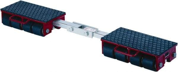 GKS - 26,400 Lb Capacity Steel Machine Dolly - 8.7" Long x 56.3" Wide x 4.3" High, 3.3" Wheels - Eagle Tool & Supply