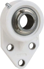 Value Collection - 5/8" ID, 4-1/4" OAL x 1-5/16" OAH 3 Bolt Flange Mounted Bearing - 1,495 Lb Static Cap, 2,877 Lb Dyn Cap, 1-1/2" Btw Mnt Hole Ctrs, 39/64" Base-to-Ctr Ht, Thermoplastic - Eagle Tool & Supply