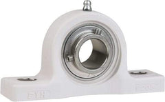 Value Collection - 5/8" ID, 5" OAL x 2-19/32" OAH Pillow Block - 1,495 Lb Static Cap, 2,877 Lb Dyn Cap, 3-3/4" Btw Mnt Hole Ctrs, 1-5/16" Base-to-Ctr Ht, Thermoplastic - Eagle Tool & Supply