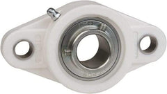 Value Collection - 5/8" ID, 4-7/16" OAL x 1-5/16" OAH 2-Bolt Flange Mounted Bearing - 1,495 Lb Static Cap, 2,877 Lb Dyn Cap, 3-35/64" Btw Mnt Hole Ctrs, 19/32" Base-to-Ctr Ht, Thermoplastic - Eagle Tool & Supply