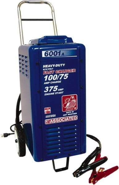 Associated Equipment - 6/12 Volt Battery Charger - 100 Amps/75 Amps, 375 Starter Amps - Eagle Tool & Supply