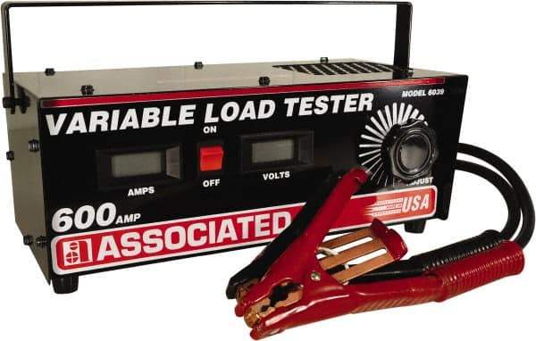 Associated Equipment - 6 to 24 Volt Heavy-Duty Battery Load Tester - 0 to 1,200 CCA Range, 5-1/2' Cable - Eagle Tool & Supply